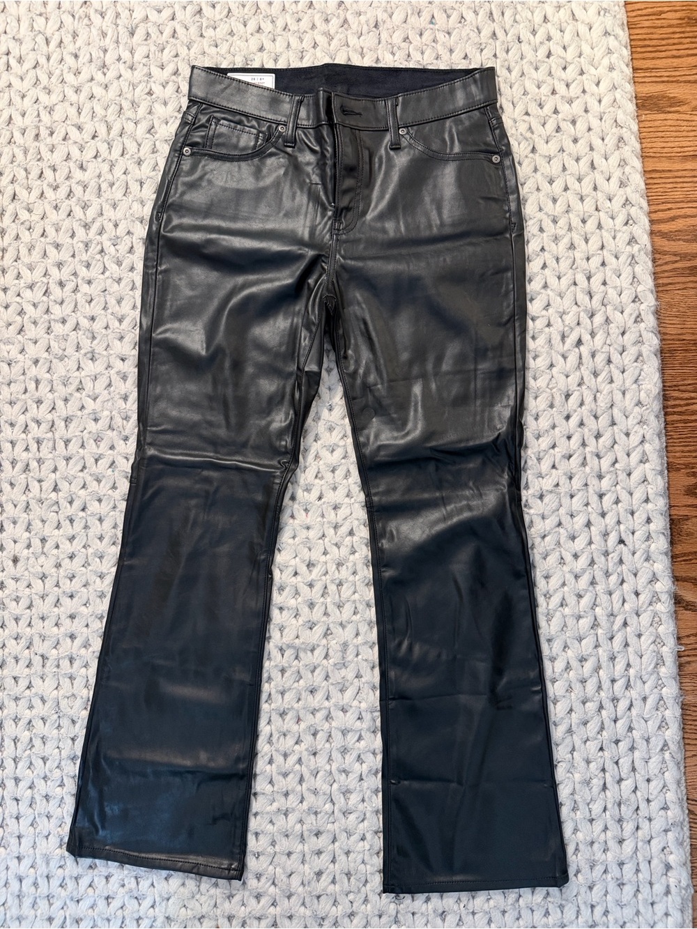 GAP Black Faux Leather Baby Boot Mid Rise Pants